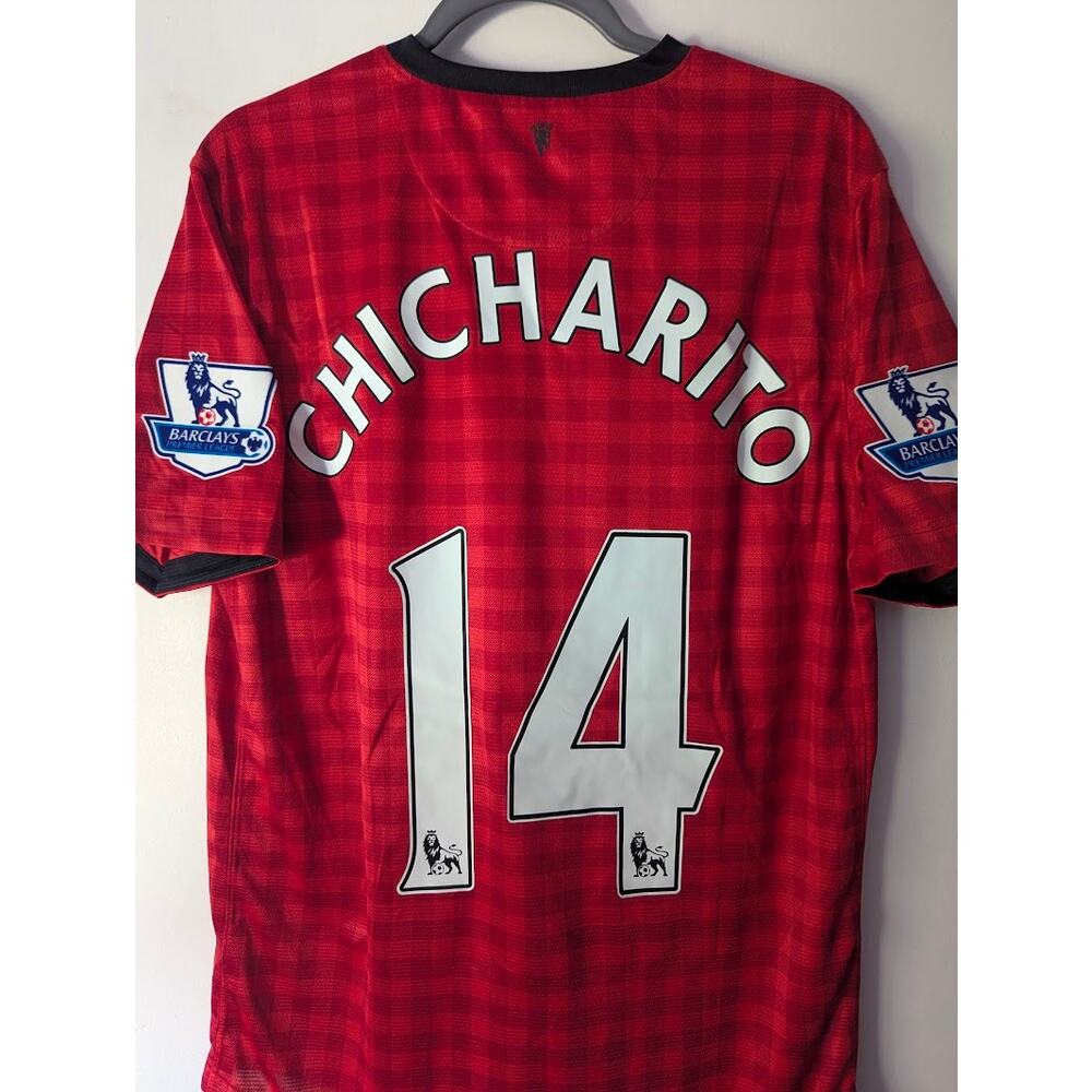 Man United Chicharito 2012/13 Home Jersey Large EPL Fully Patched